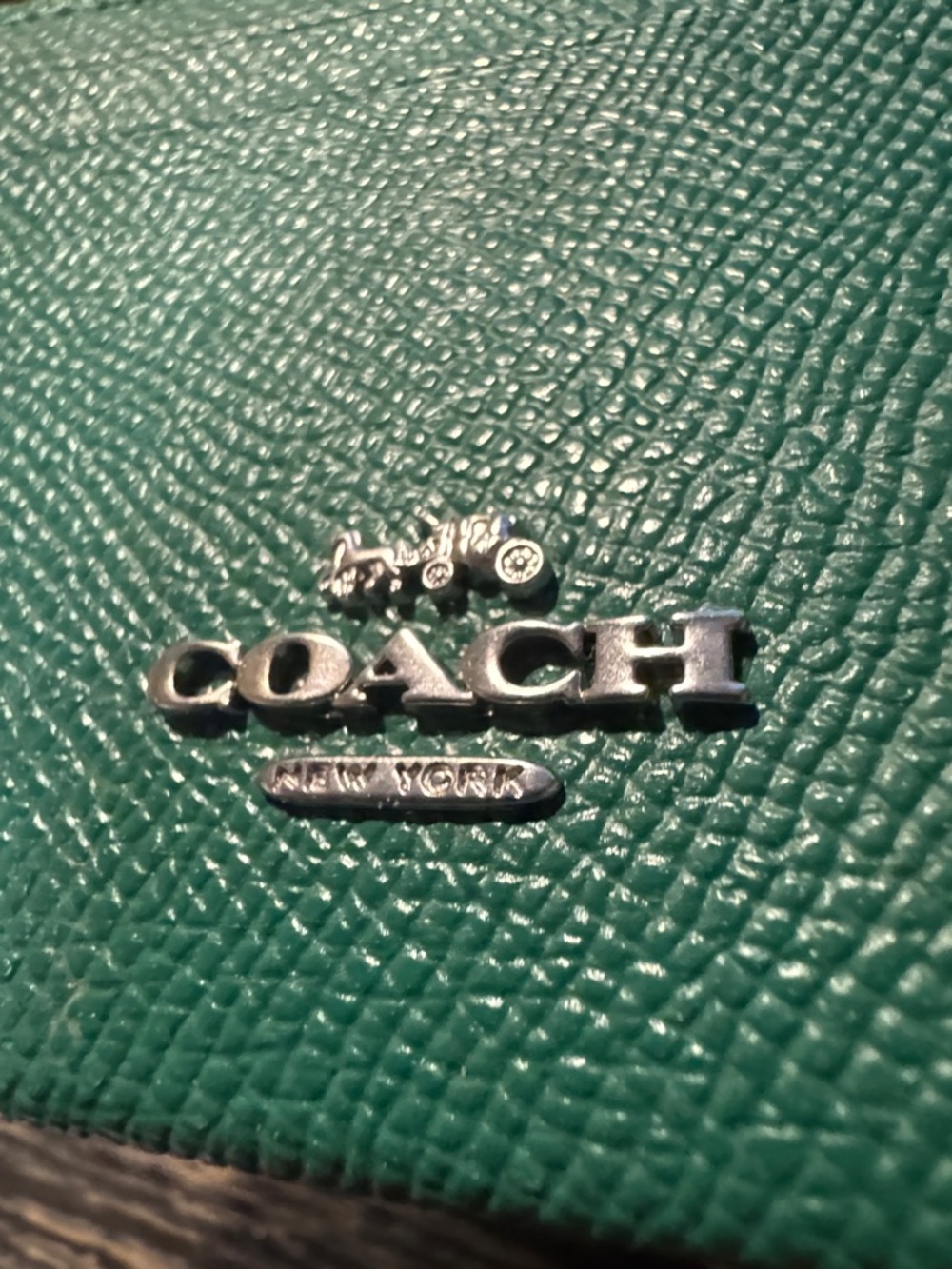 Coach Teal Pebble Leather Card and coins Case - Picture 4 of 6